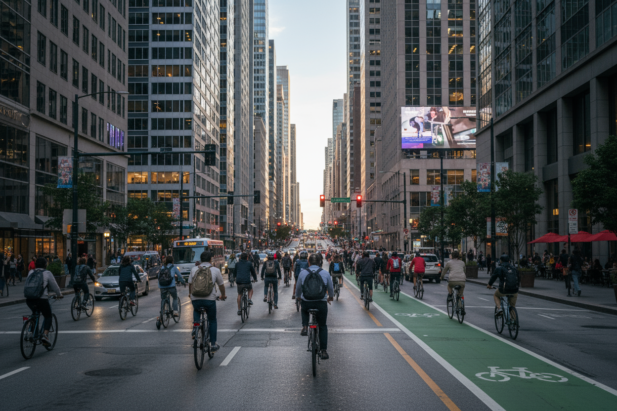People riding bikes on the CITY